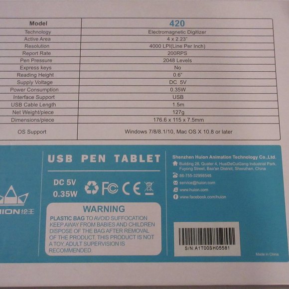 Huion 420 USB Pen Tablet - Picture 4 of 7